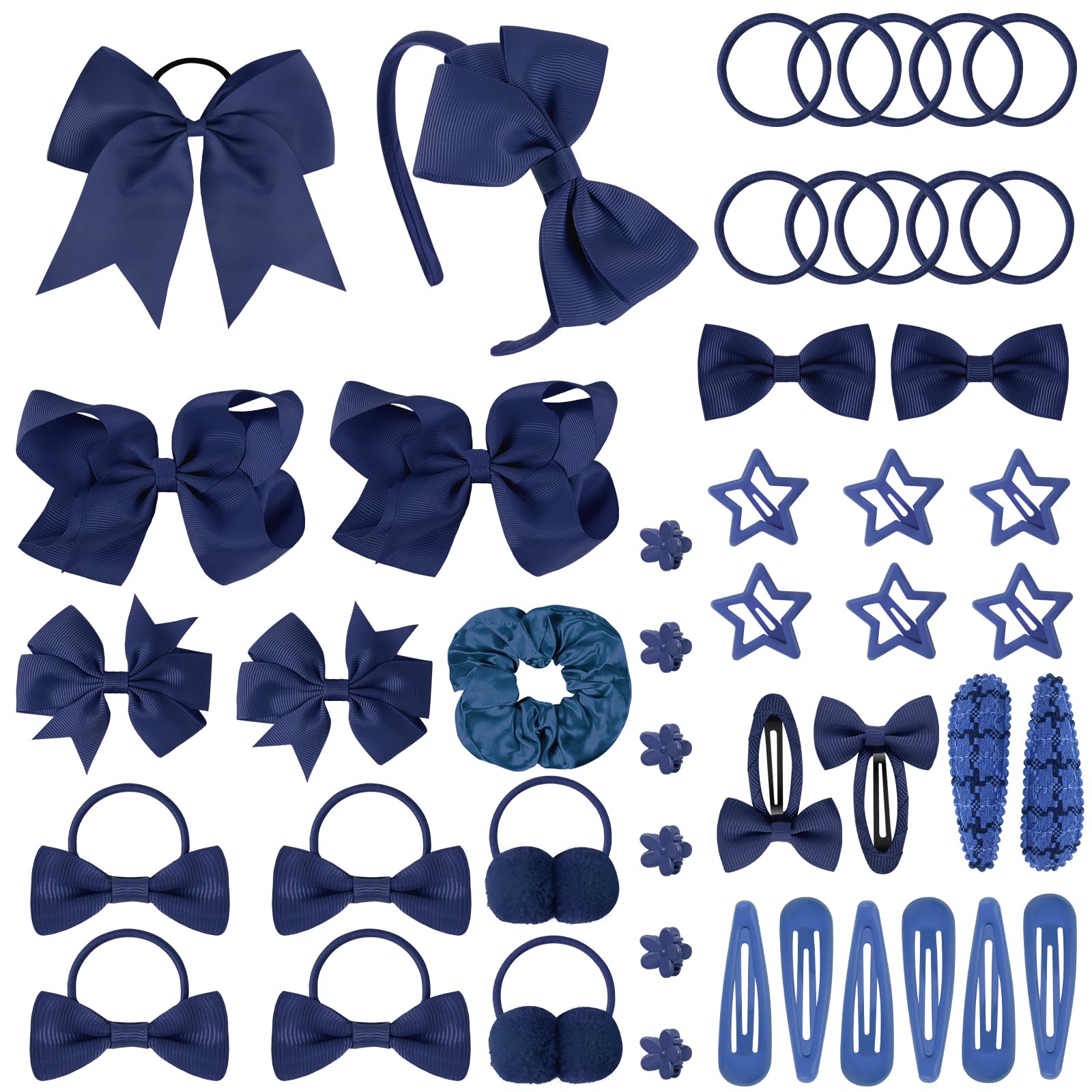 LOPHE 77 Pièces Bandeau à Noeud pour Enfants Pinces à Cheveux Ensemble de Bandeaux, Ensemble d'Accessoires pour Cheveux avec Décoration de Noeud, Adapté aux Cadeaux d'Anniversaire de Noël