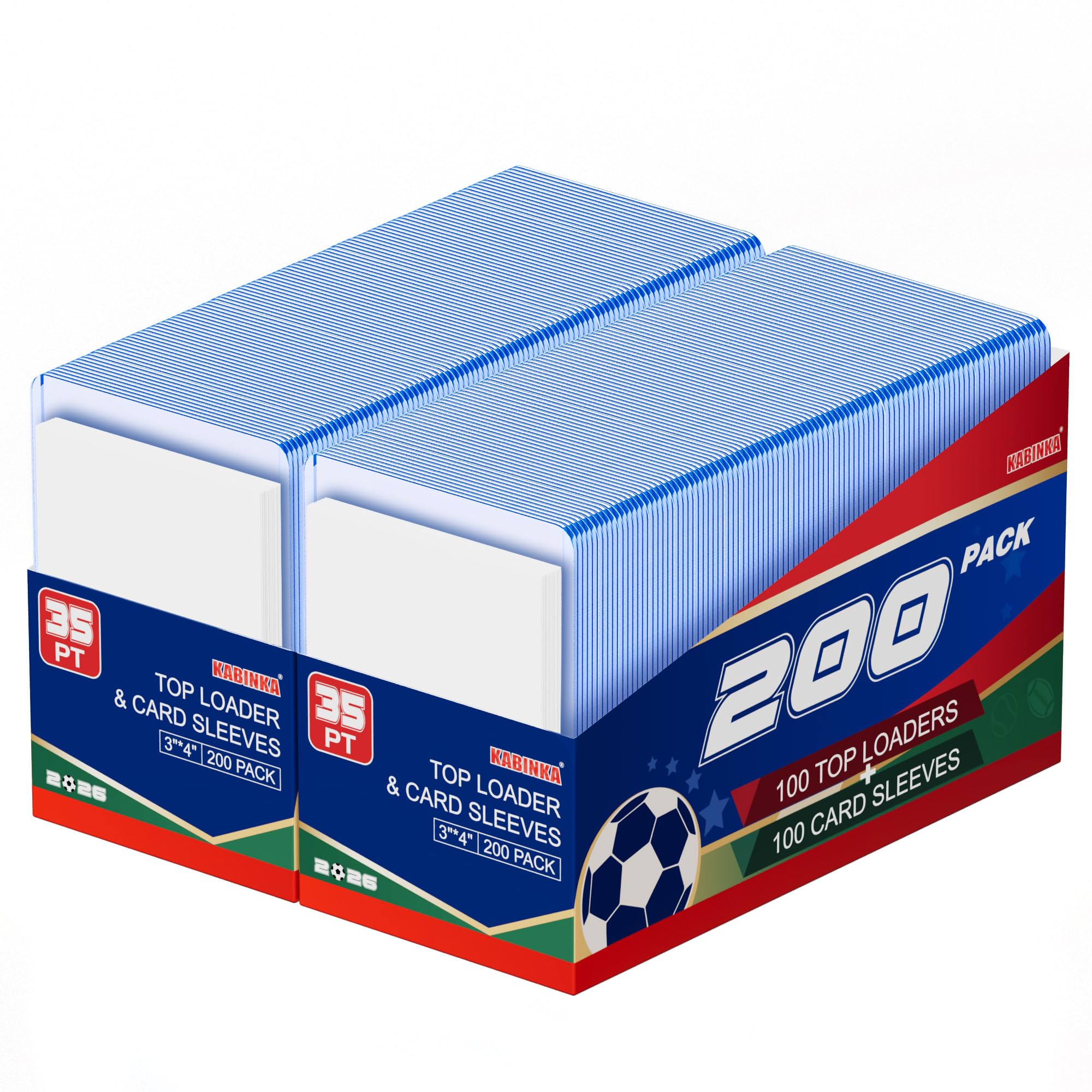 Kabinka 400 Card Sleeves Top Loaders for Cards,3"x4"Baseball Card Protector