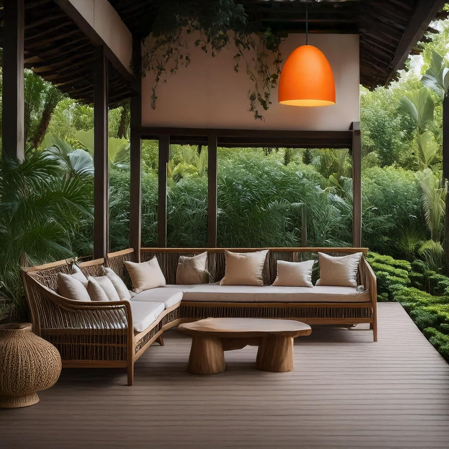 Outdoor Modern Hanging Light, European Pendant Lamp, Exterior Waterproof Rustproof Chandelier, Iron Fixture, Adjustable Cord for Patio, Gazebo, Balcony, Pergola, Backyard, Garden, Villa