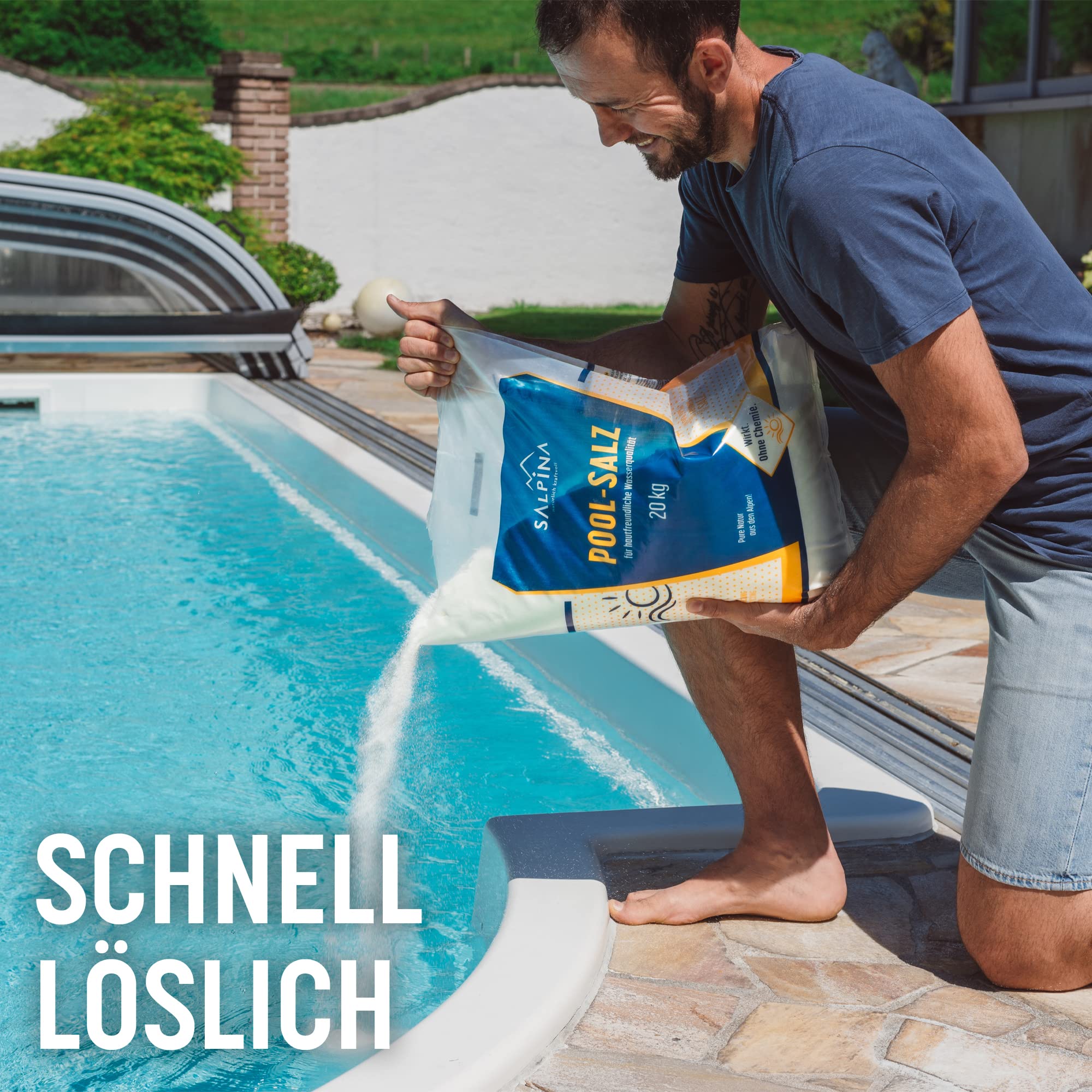 1 x SALPINA Poolsalz 20kg ohne Trennmittel im Sack für Salzwasser-Pool & Schwimmbad I hochreines Siedesalz (99,9% NaCl) I schnell löslich, geeignet für alle Salz-Elektrolyseanalgen/Chlorinatoren