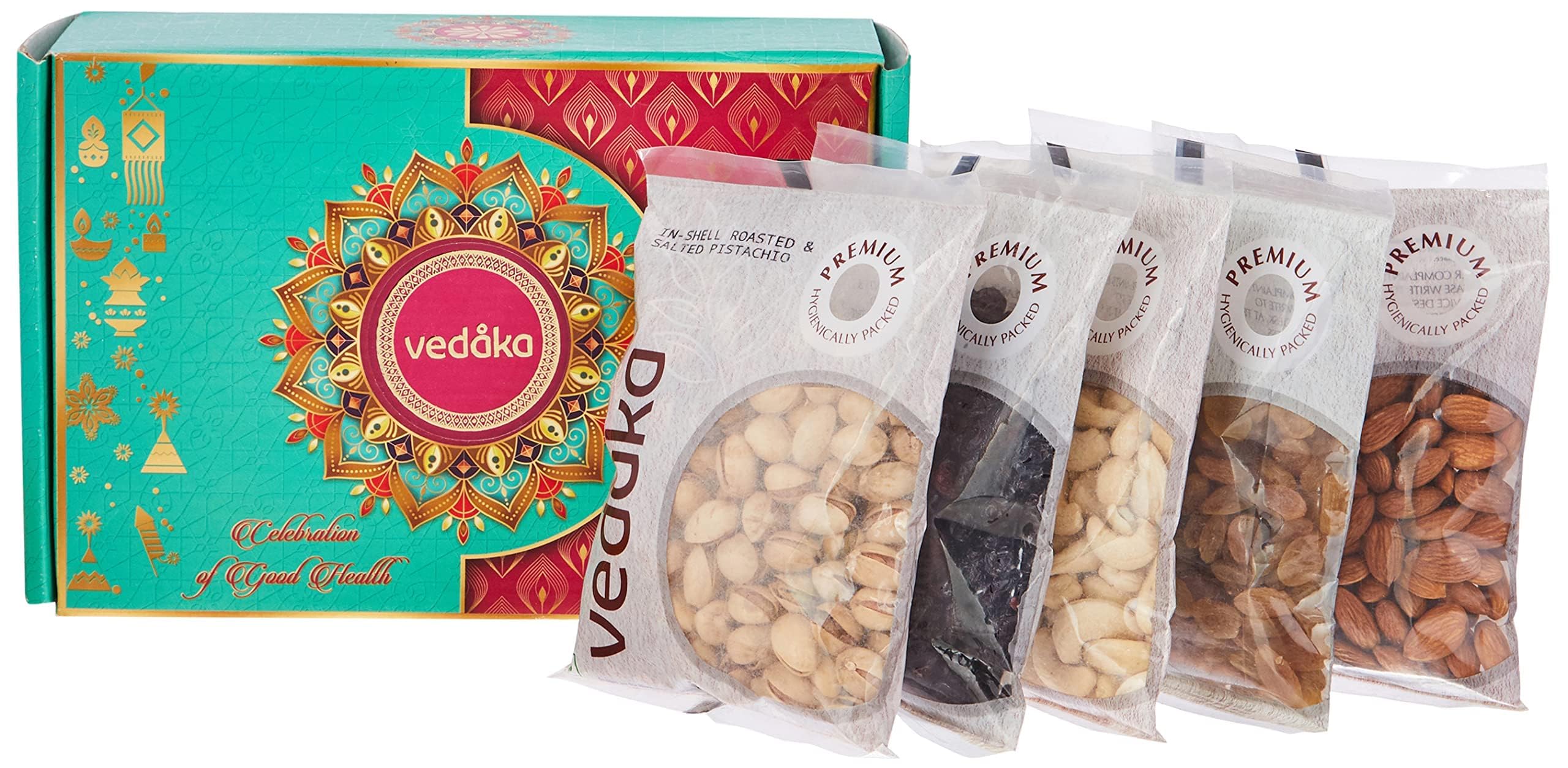 Vedaka Premium Dry Fruits Gift Box | 1 Kg | Almonds, Cashews, Raisins, Pistachios & Cranberries | Each 200 g (Pack of 2) 3