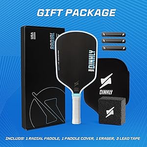 DINKLY Radial Pro Pickleball Paddle, T700 Raw Carbon Fiber Thermoformed with Foam Injected Walls, USAPA Approved Pickle Ball Racket, Engineered for Maximum Spin & Consistency