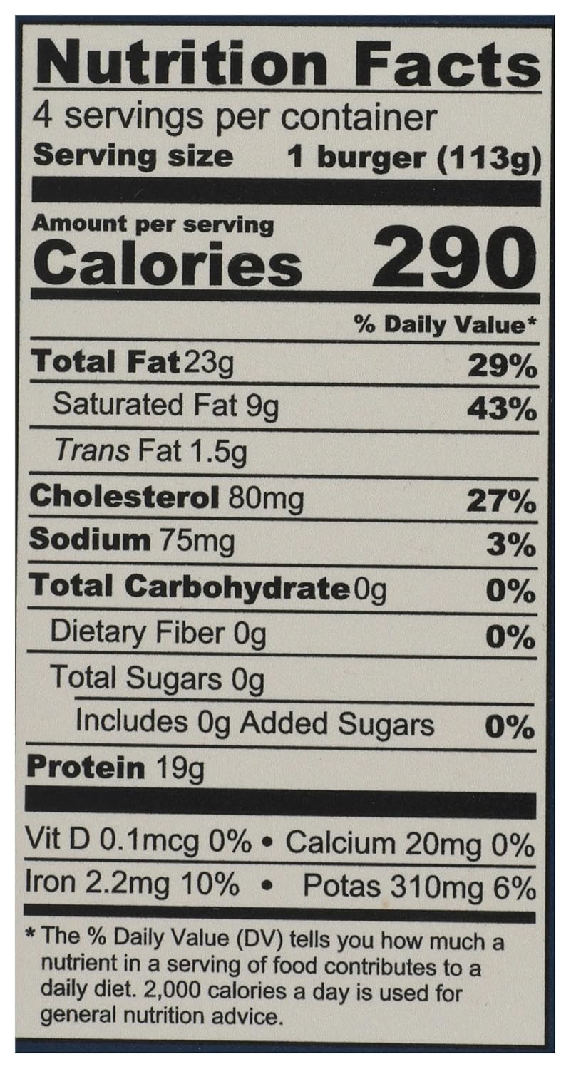 Teton Waters Ranch, Beef Burgers Gluten Free Fz, 16 Ounce