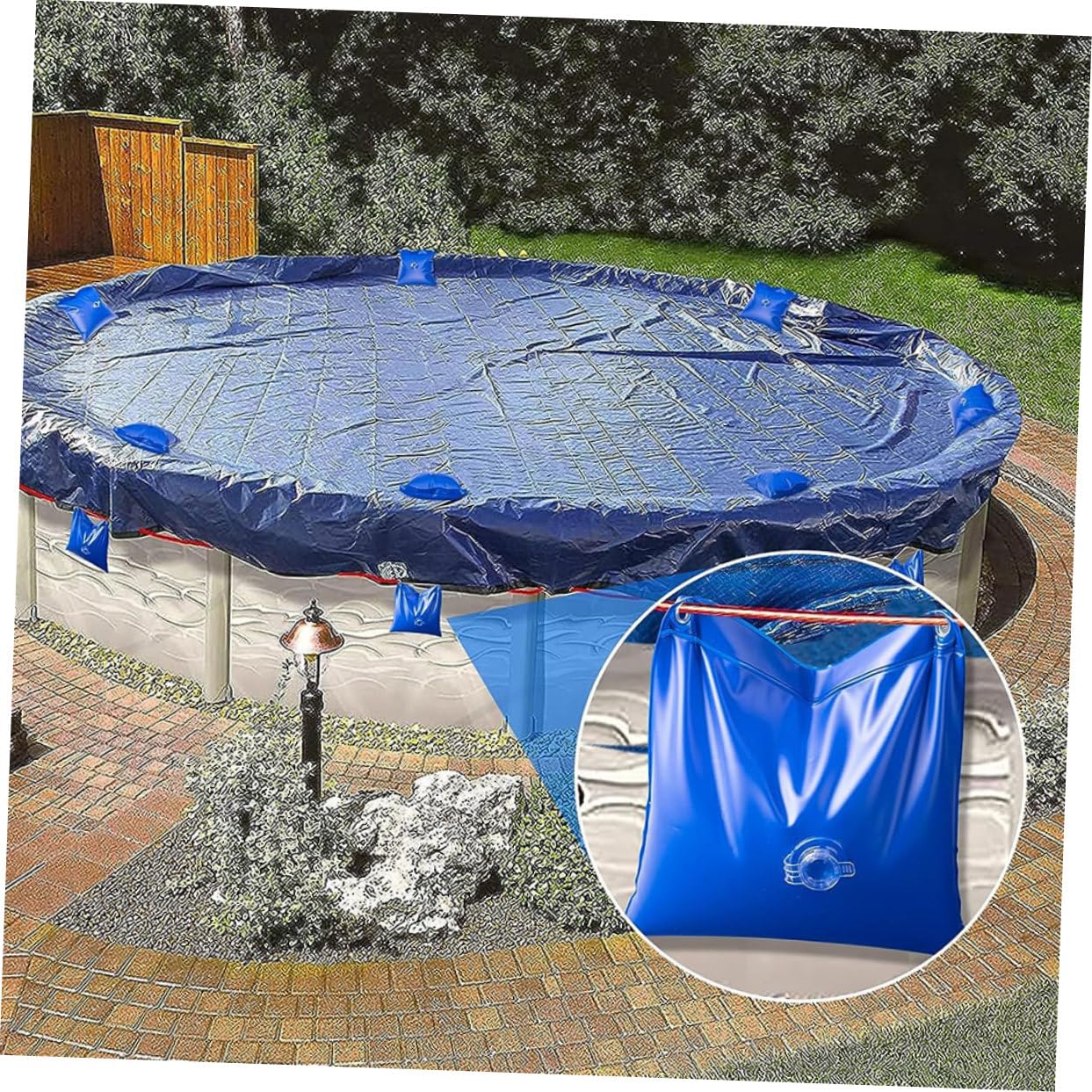 Paquet Suspendu pour Piscine 8 Pièces en PVC Bleu, Usage de Rangement