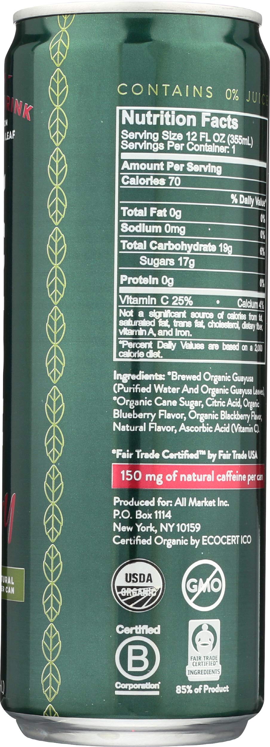 Amazon.com : Runa, Energy Drink Berry Organic Single, 12 Fl Oz
