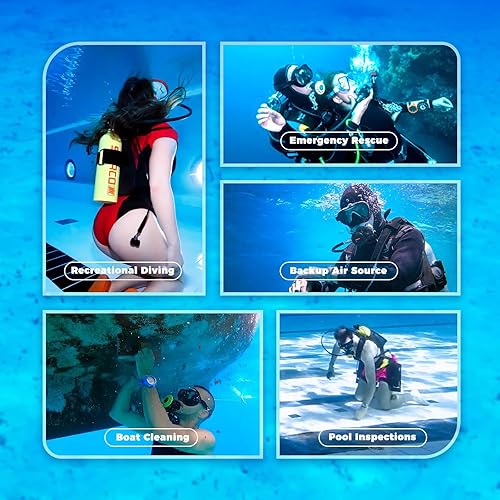 Miniatura 6 de SMACO S700 Mini tanque de buceo 1.9L portátil Mini tanque de buceo Botella de poni reutilizable con 25-30 minutos de reserva de buceo Kit de tanque