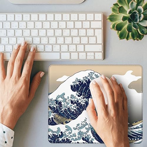 Miniatura 7 de Alfombrilla de mouse, bonita alfombrilla de mouse con hojas de hierba verde, alfombrilla cuadrada impermeable, base de goma antideslizante para