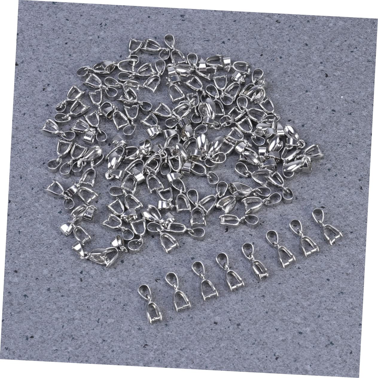 SHINEOFI 300piezas Conectores De Colgante De Metal Para Joyería Accesorios De Enganche Pinch Clasp Color Plata Perfectos Para Creaciones Únicas De Collares y Pulseras