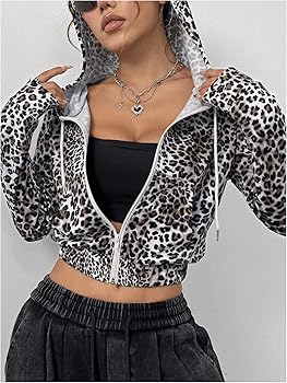 Amazon.com: SweatyRocks Women's Leopard Print Long Sleeve Hoodies