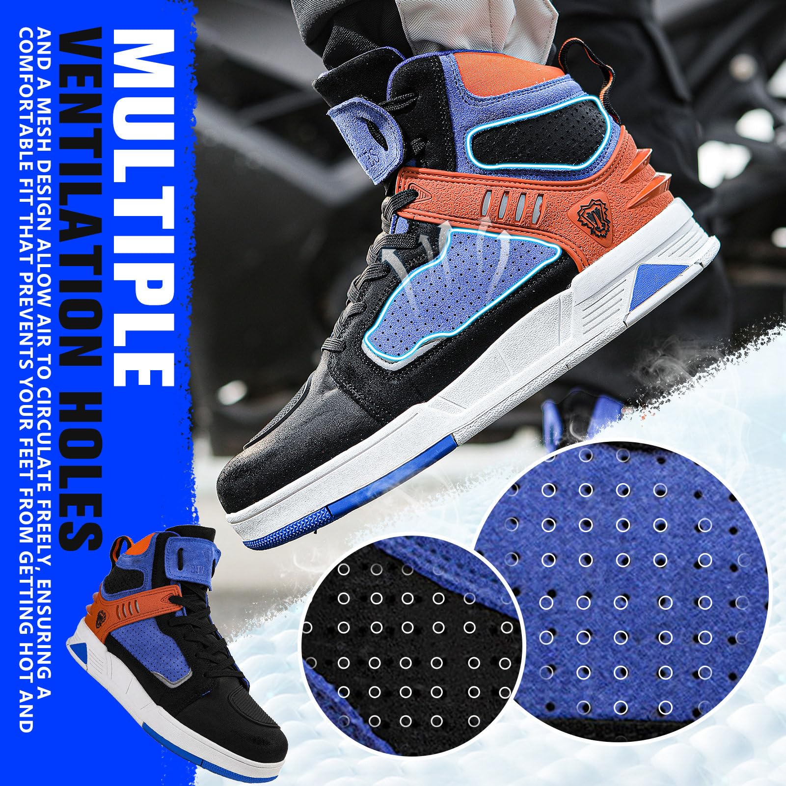 Scarpe da Moto da Uomo in Pelle, Traspiranti, con Cerniera Laterale | Suola antiscivolo, supporto alla caviglia e protezione cambio per spostamenti e guida quotidiana