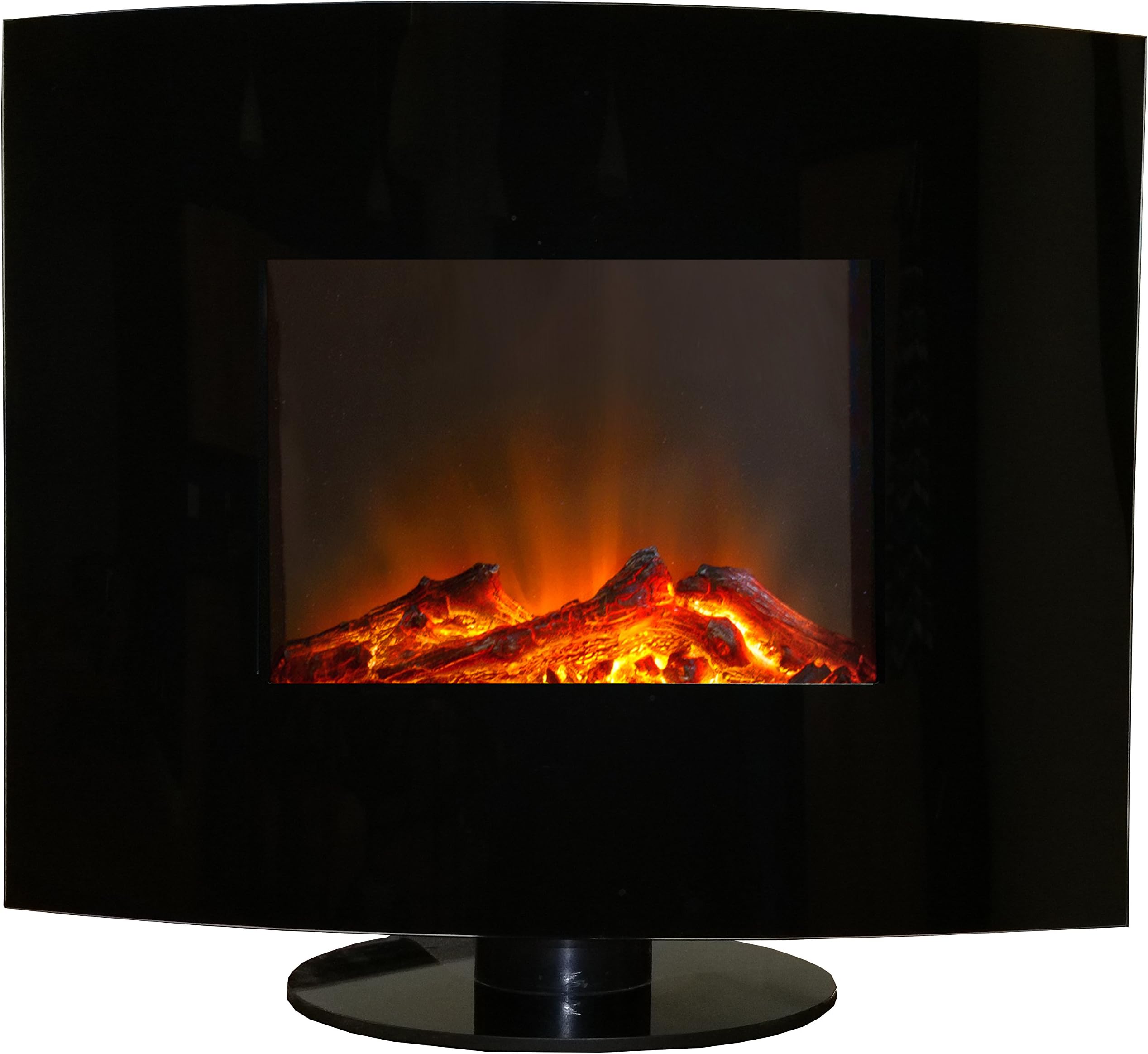 Springfield 24-Inch Black Panoramic Glass Fireplace Heater