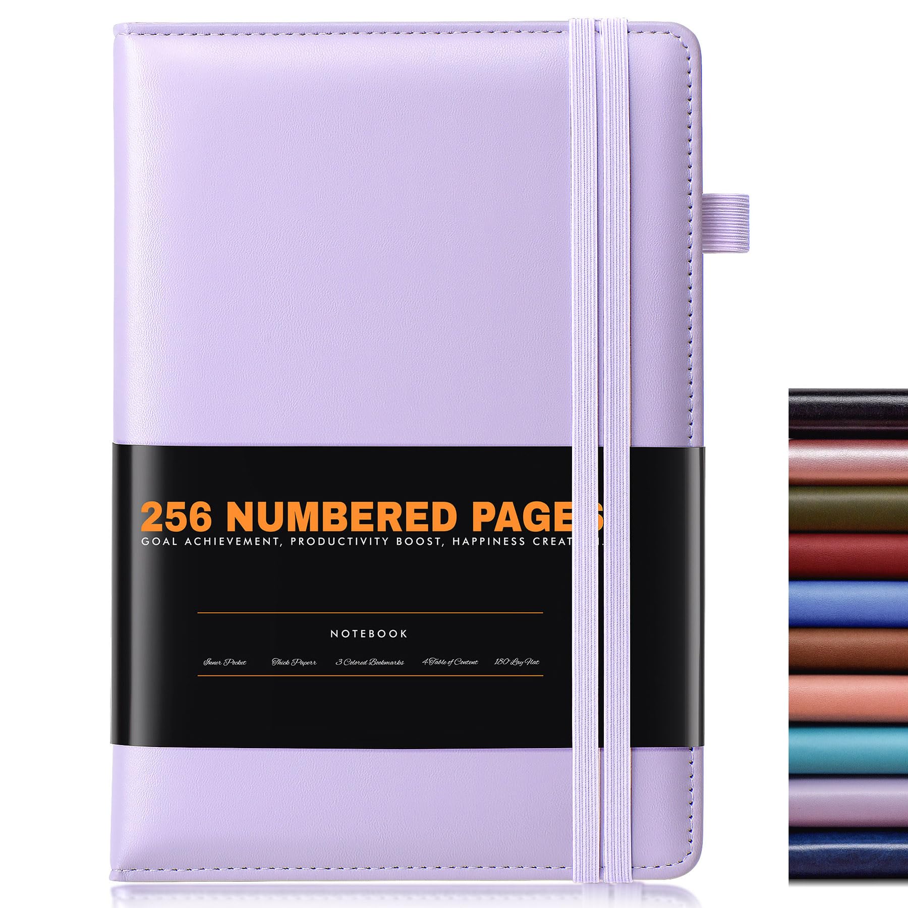 dilitegoLined Journal Notebook for Women Men, 256 Numbered Pages Hardcover Leather Journals for Writing, A5 Journaling Notebooks, College Ruled Journal for Business Work School 5.75" x 8.38" Purple