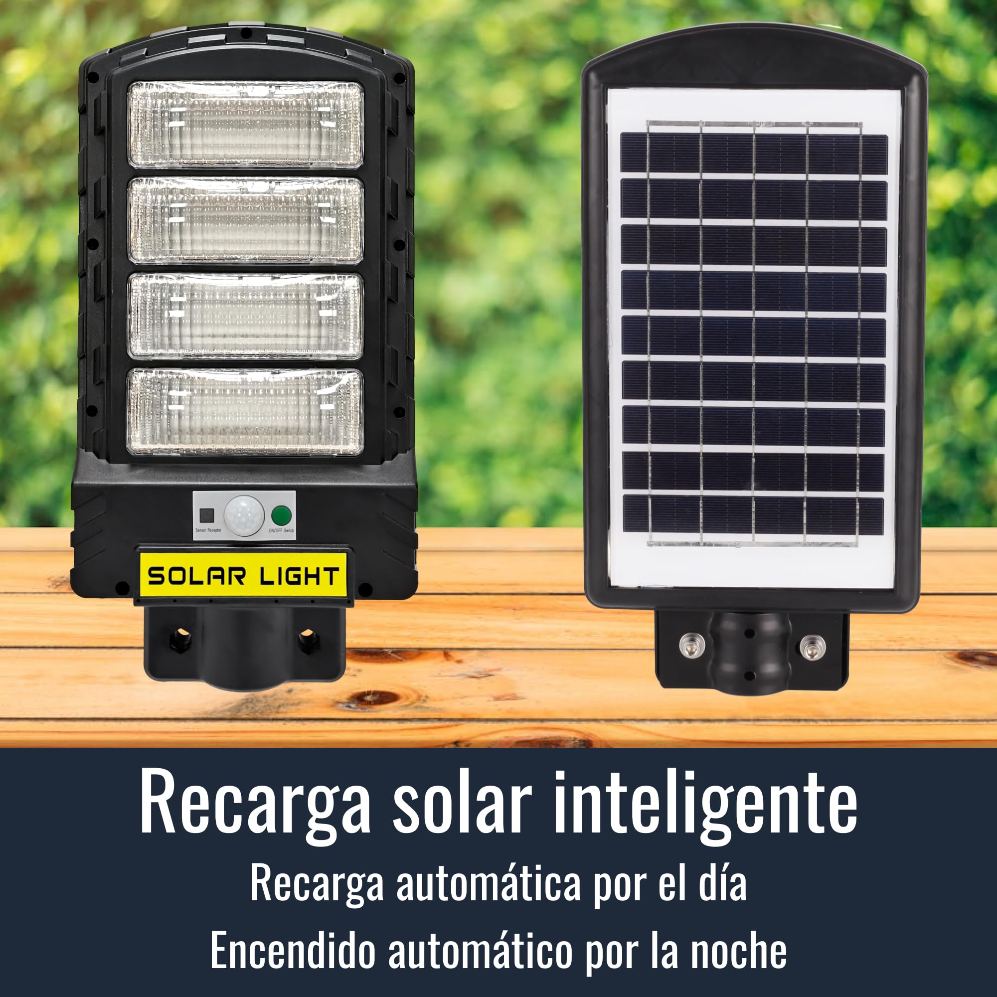 Farola Solar Exterior LED 300W | Lampara Solar Exterior Jardin | Luz Solar Exterior | 6000 Lúmenes | 48H Autonomía | Mando a Distancia | IP65 Impermeable | SET de Montaje Incluido (4)