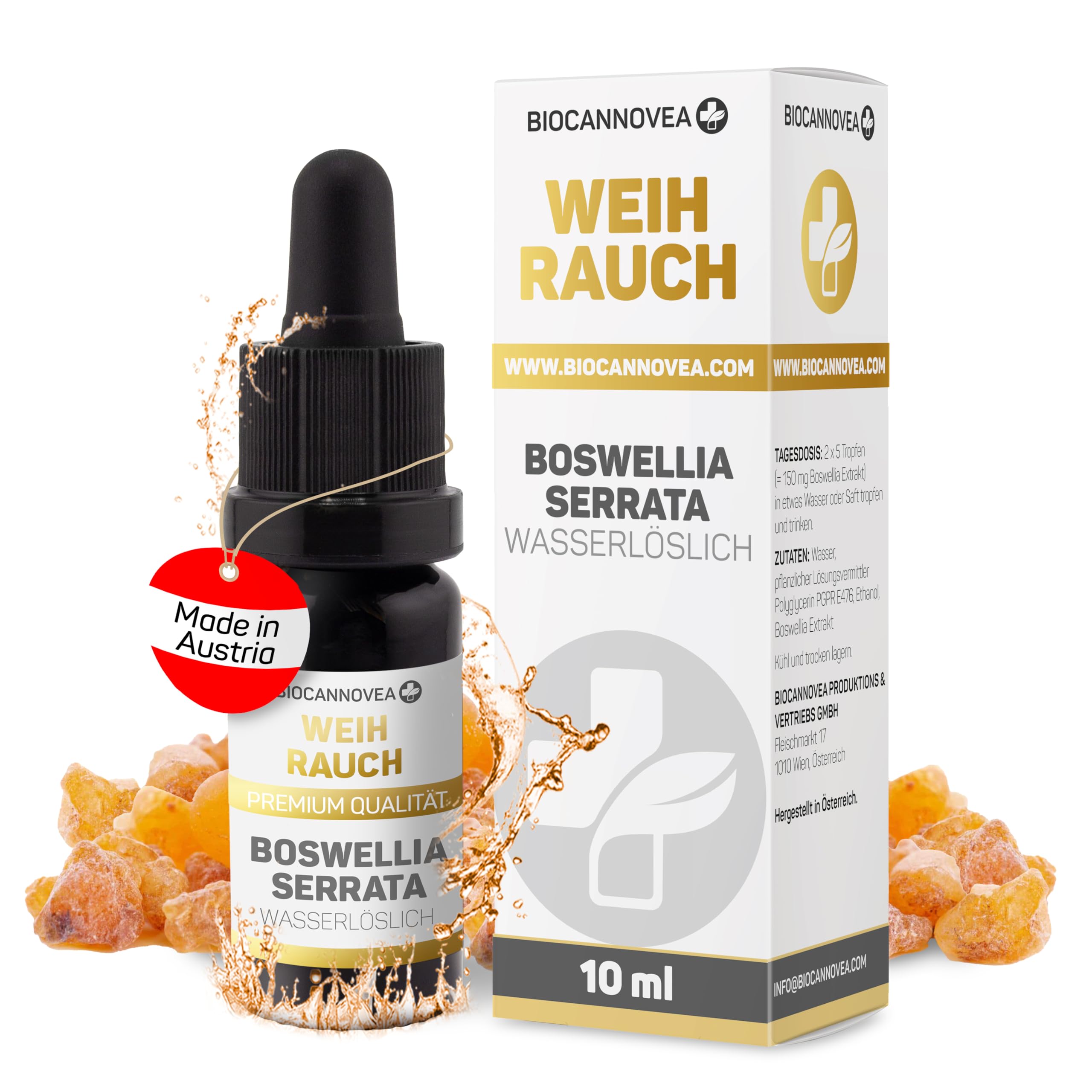 Boswellia Serrata Weihrauch hochdosiert 1200mg Tagesdosis - Tropfen Extrakt wasserlöslich - 8x mehr Bioverfügbarkeit als Weihrauchkapseln