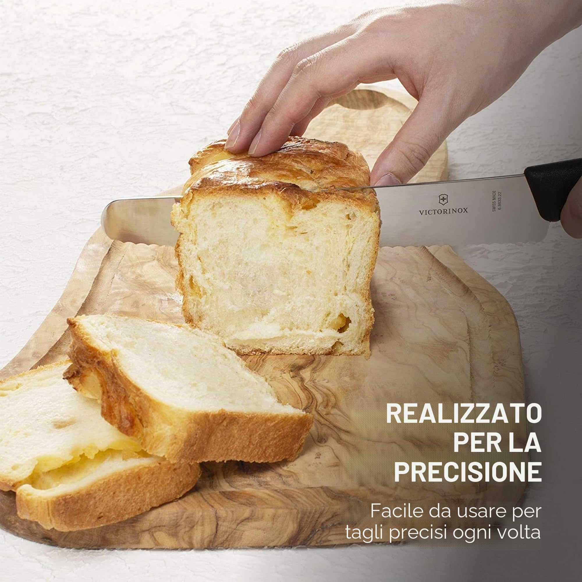 Victorinox Swiss Classic, coltello da pane con lama seghettata in acciaio inox, in confezione regalo, nero