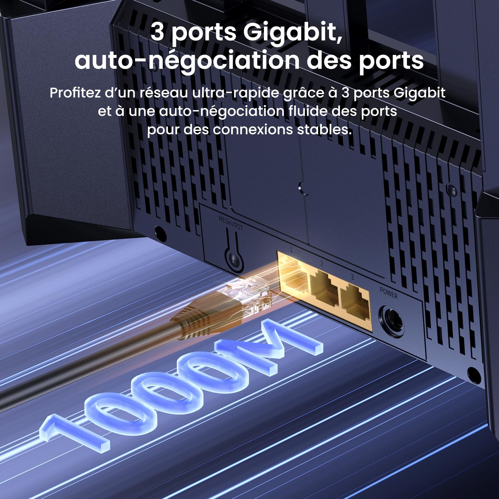 Tenda RE3L Routeur Wi-FI 7 BE3600 Double Bande, Wi-FI Maillé, Ports Gigabit WAN/LAN, 5 Antennes Verticales, 4K-QAM, MLO, NFC, VPN, WPA3, Contrôle par Application