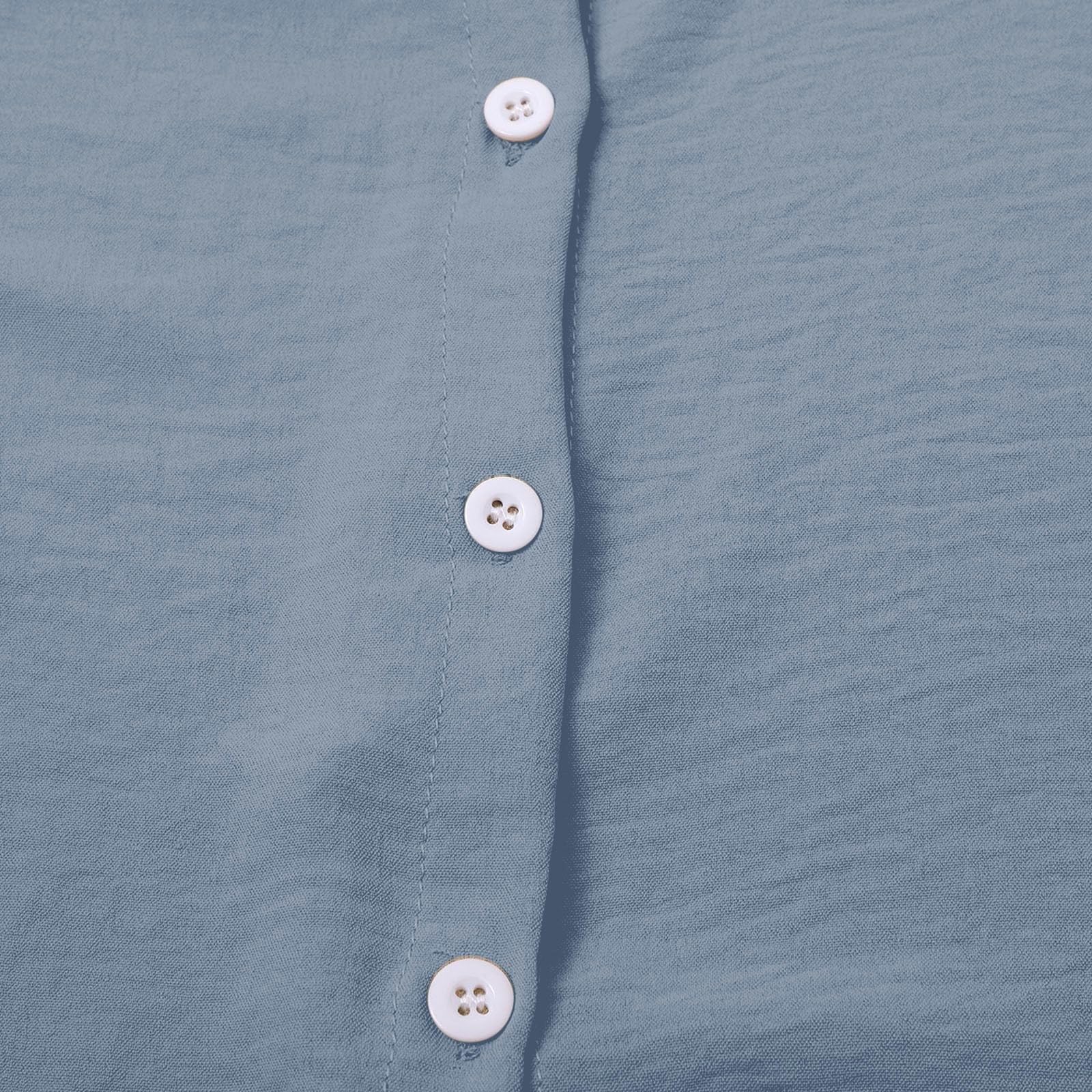 Camisas de lino con botones para mujer, de verano, con solapa, manga larga, cuello holgado, muselina, a la moda, clásicas, ligeras, de algodón, ropa de gasa de gran tamaño