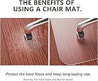 Vista 3 de FuturHydro Tapete para silla para suelo de madera dura, 30 x 48 pulgadas, transparente, antideslizante, tapete para silla de escritorio, fácil