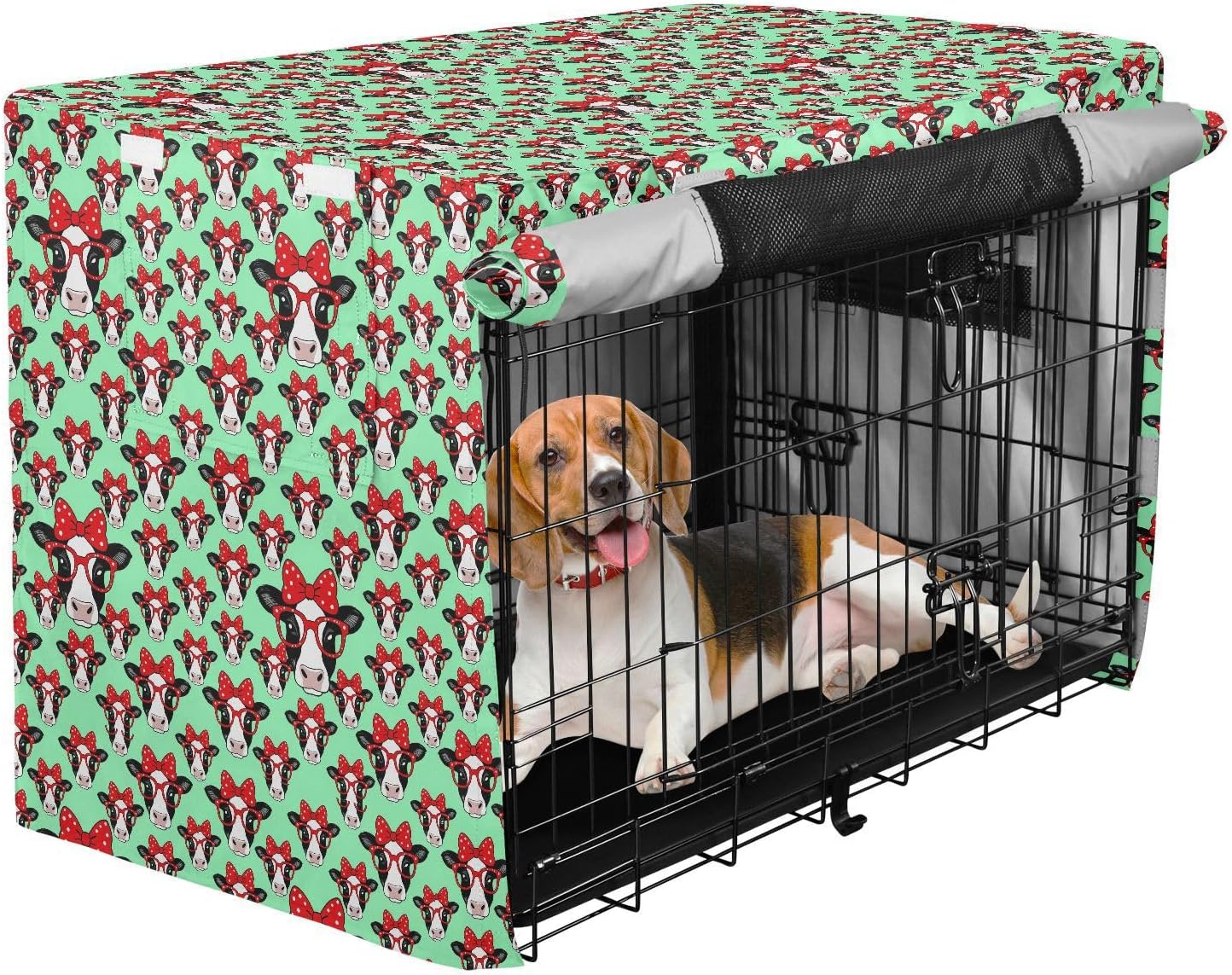 Farm Cows Cover for Dog Crate Puppy Kennel Cover Dog Crate Curtains 48 Inch