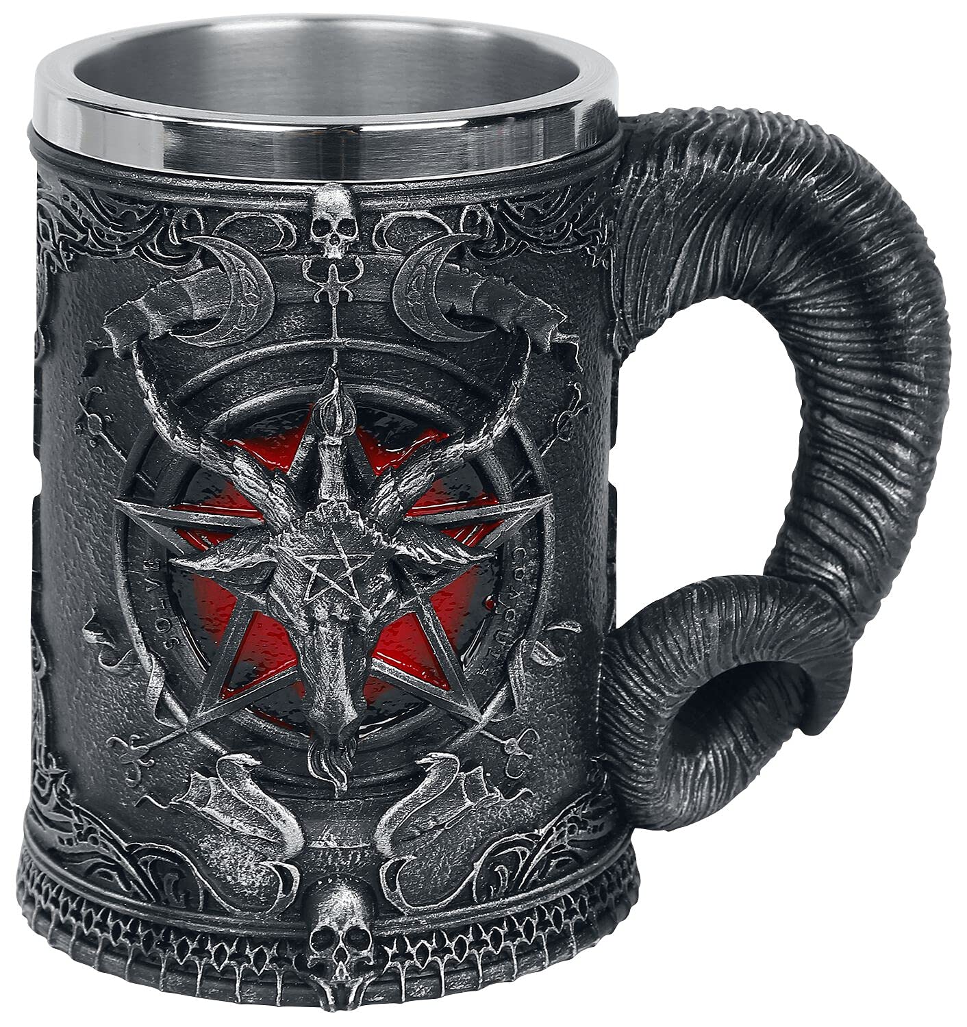Nemesis Now Bierkrug Totenkopf Design – Schwarzer Gothic-Becher Für Halloween, Partys & Sammler