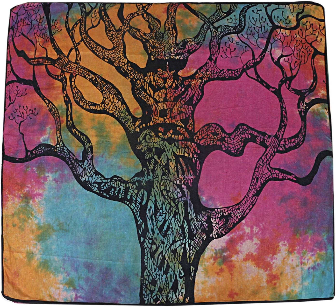 Tree of Life Tie Dye Tapestry Dog Pouf Indian Cotton Bohemian Footstool Floor Pillow Hippie Mandala Tapestry Boho Bean Bags Large Size