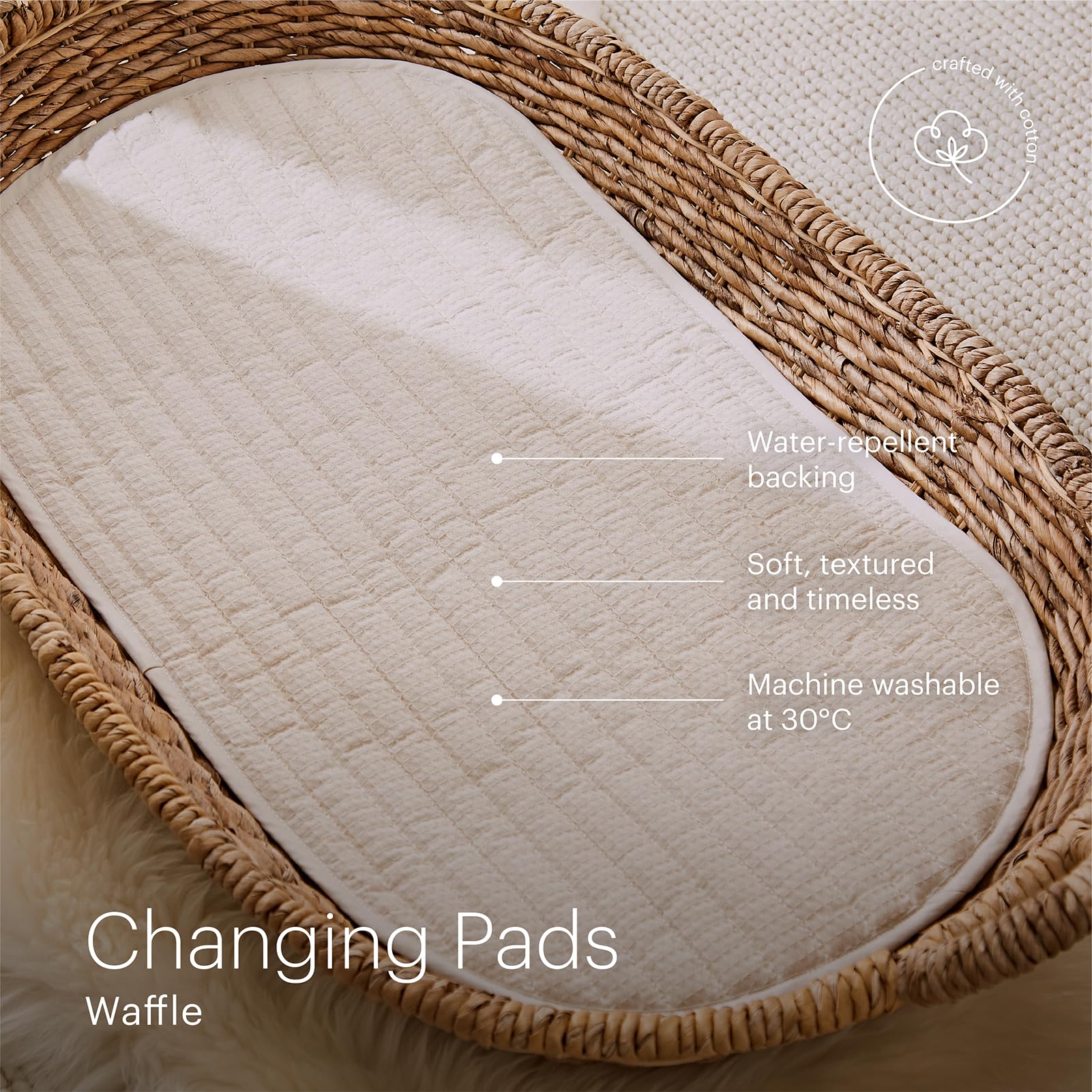 CuddleCo Travel Changing Mat 2-Pack, Water-Repellent, 100% Cotton Cover, Lightweight & Foldable - Image 2
