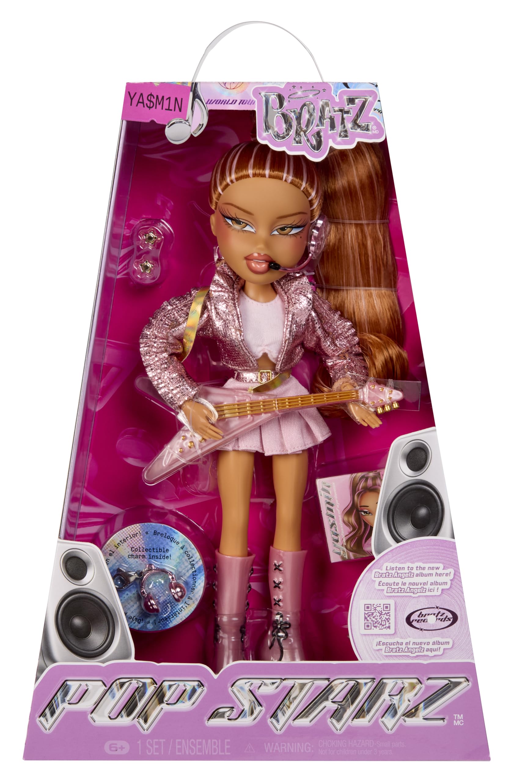 Bratz Pop Starz Yasmin - Fashion Doll with Collectable Charm, Outfit and Music Accessories