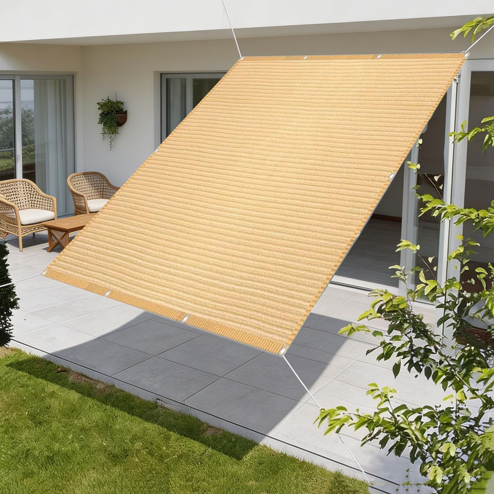 Voile d'ombrage rectangulaire anti-UV 3.5x9 m pour éliminer la chaleur sans stocker la pluie