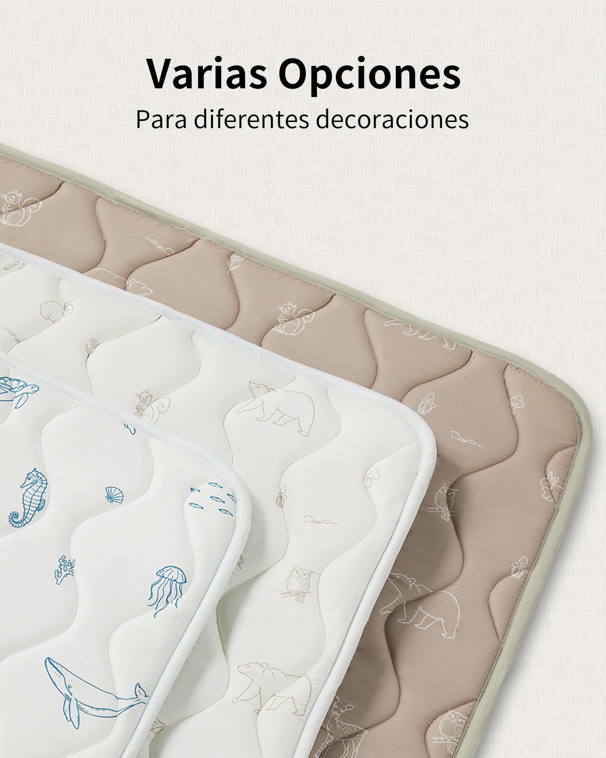 Fortella Alfombra Bebe Acolchada Plegable 120×120cm Lavable, Tapete Bebé de Espuma Actividades Infantil, Manta Juegos Bebés para Parque y Suelo Antideslizante, Gateo y Tummy Time Ideal (Marrón Bosque)