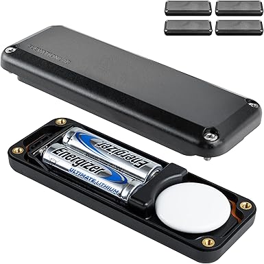 Elevation Lab AirTag 10-Year Extended Battery Case - Uses AA Batteries - 14x More Capacity Than CR2032 TimeCapsule | Waterproof, CR 2032 Battery Replacement (4-Pack)