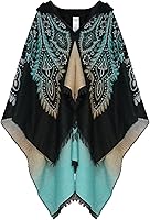 Vista 1 de Uyuni Poncho con volantes estilo chal bohemio para mujer, holgado, vintage