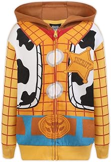 Toy Story Boys’ Woody or Buzz Lightyear Zip Up Hoodie for Toddler and Little Kids – Yellow or White