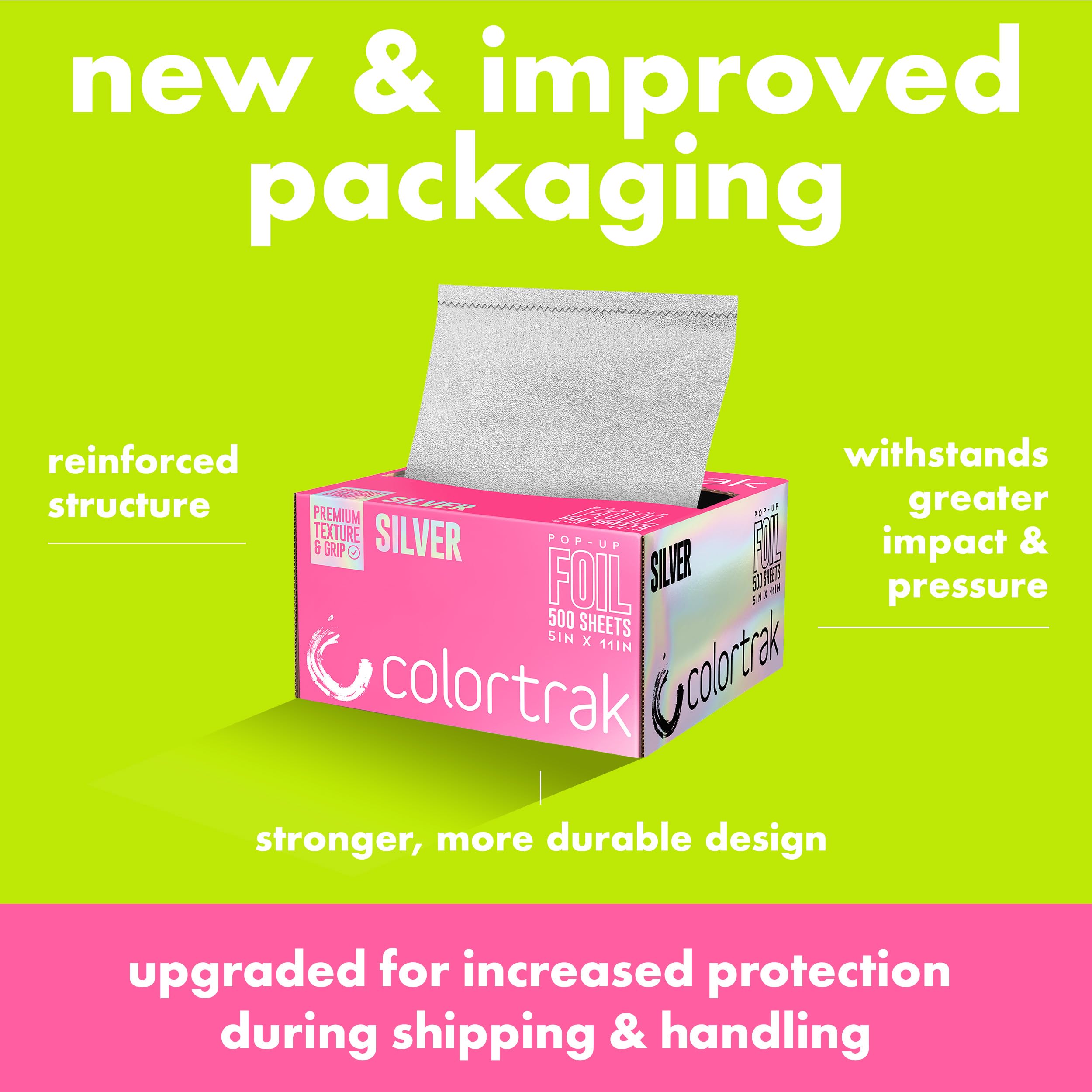 Colortrak Embossed Silver Aluminum Foil Sheets for Hair Coloring
