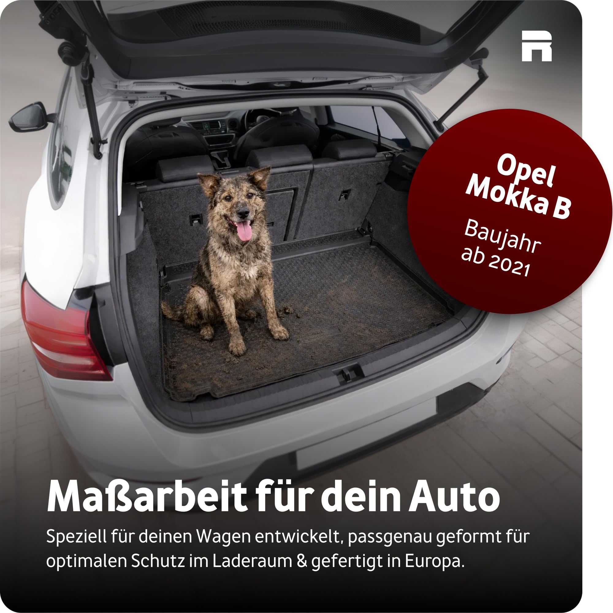 RECAMBO Kofferraum Schutzmatte passend für Opel Mokka B | BJ ab 2021-3D Gummi Kofferraumwanne/Laderaumwanne | Kofferraummatte mit hohem Rand | rutschfest | robust | abwaschbar