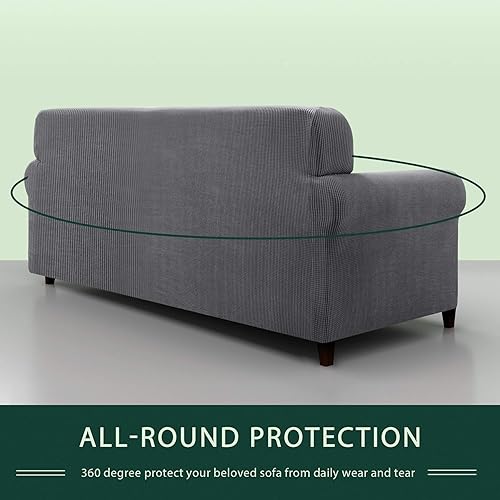 Miniatura 8 de CHUN YI Funda para sofá biplaza y fundas para sofá en forma de L gris claro diván izquierdo