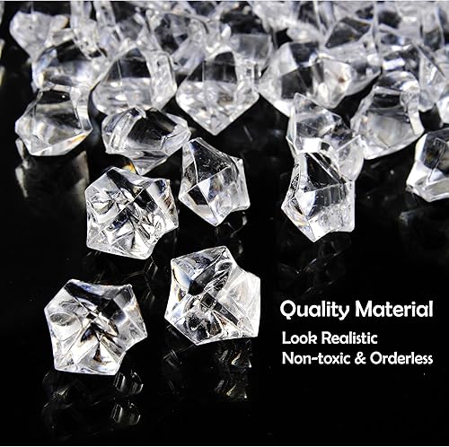 Miniatura 6 de PowerTRC Cubos de hielo falsos de 1 pulgada, 530 piezas de relleno de jarrón de 3 libras para centros de mesa, decoración de mesa para fiestas,