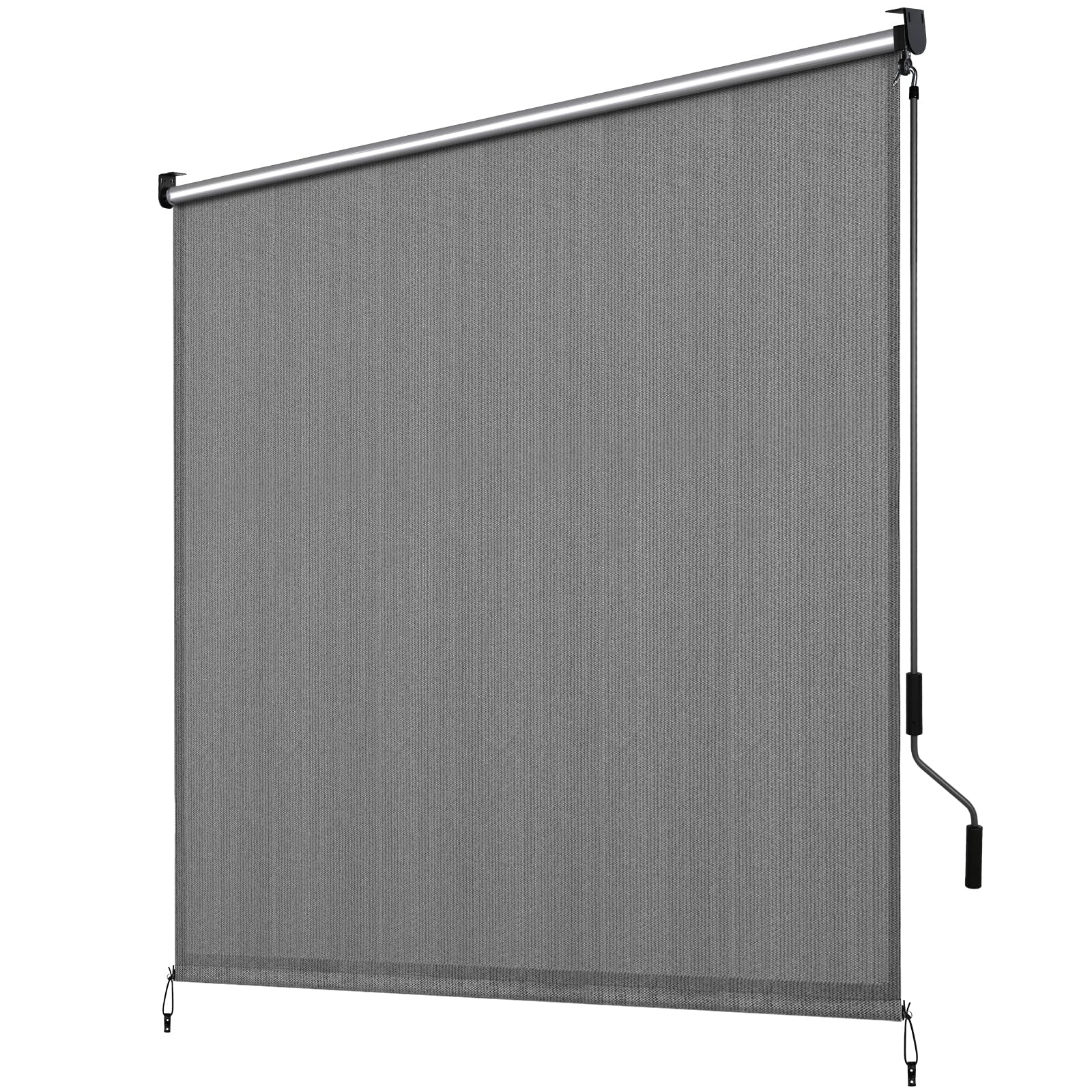 LIFERUN Markiza pionowa 240 x 180 cm HDPE do pergoli tarasowej z bezprzewodową korbą