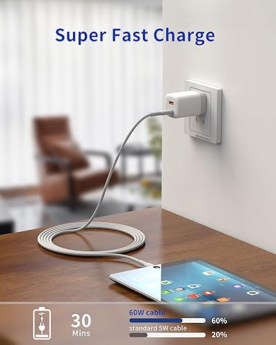 Miniatura 3 de Cable USB tipo C, paquete de 5 (336610 pies), cable USB C de carga rápida de 3A, cable de carga USB A a tipo C para Samsung Galaxy S21 S20 S10 Plus