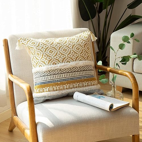 Miniatura 3 de blue page Fundas de almohada decorativas de tejido de algodón bohemio para sofá, dormitorio, sala de estar, fundas de almohada modernas para