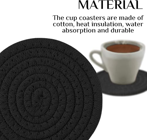 Miniatura 3 de Juego de 4 posavasos tejidos de algodón, posavasos marrones para protección de mantel, bonitos posavasos para bebidas, decoración del hogar,