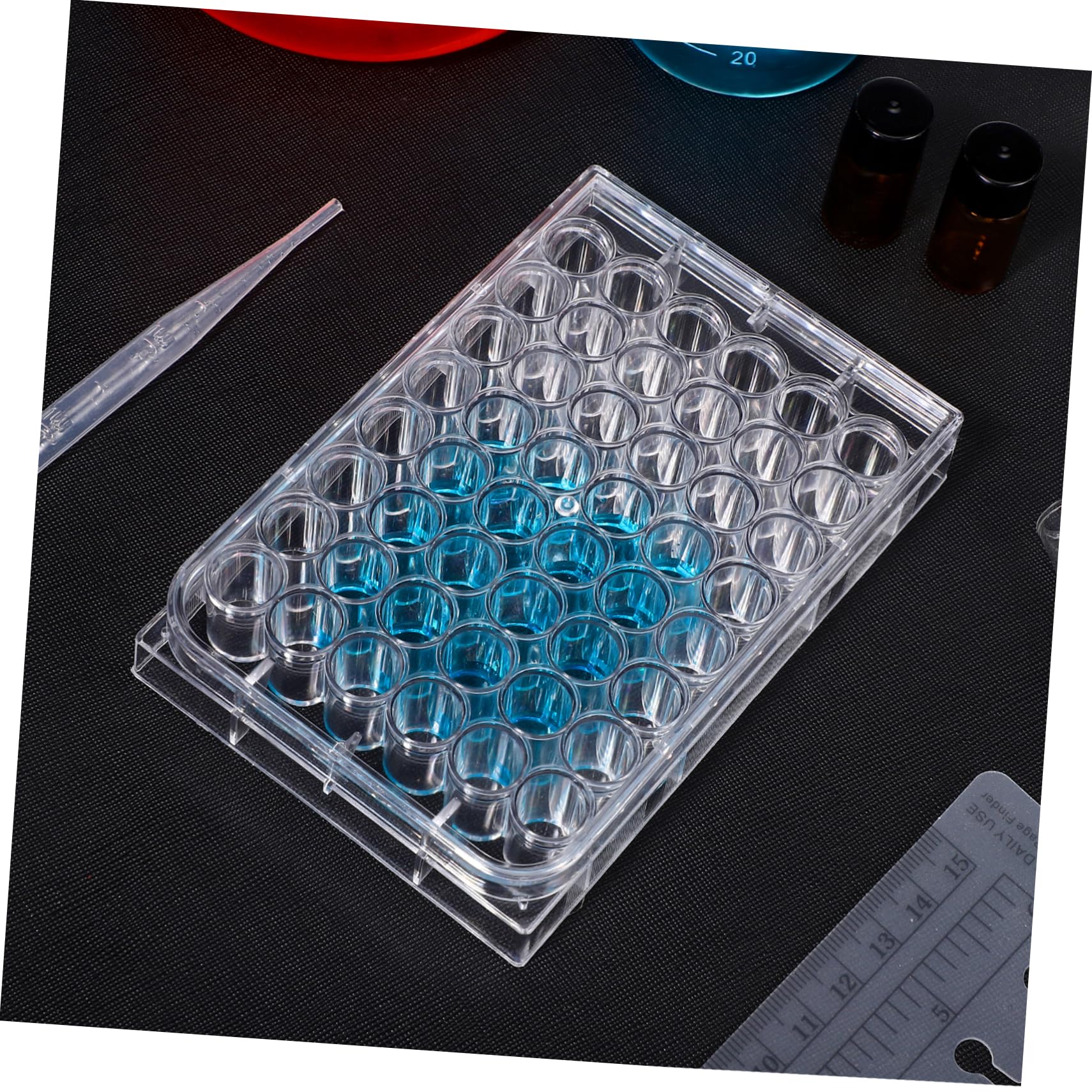 ULTECHNOVO 10piezas Placa De Cultivo Celular De Pocillos De Virgen Para Experimentos De Laboratorio Tapa Estable y Diseño Anticontaminación