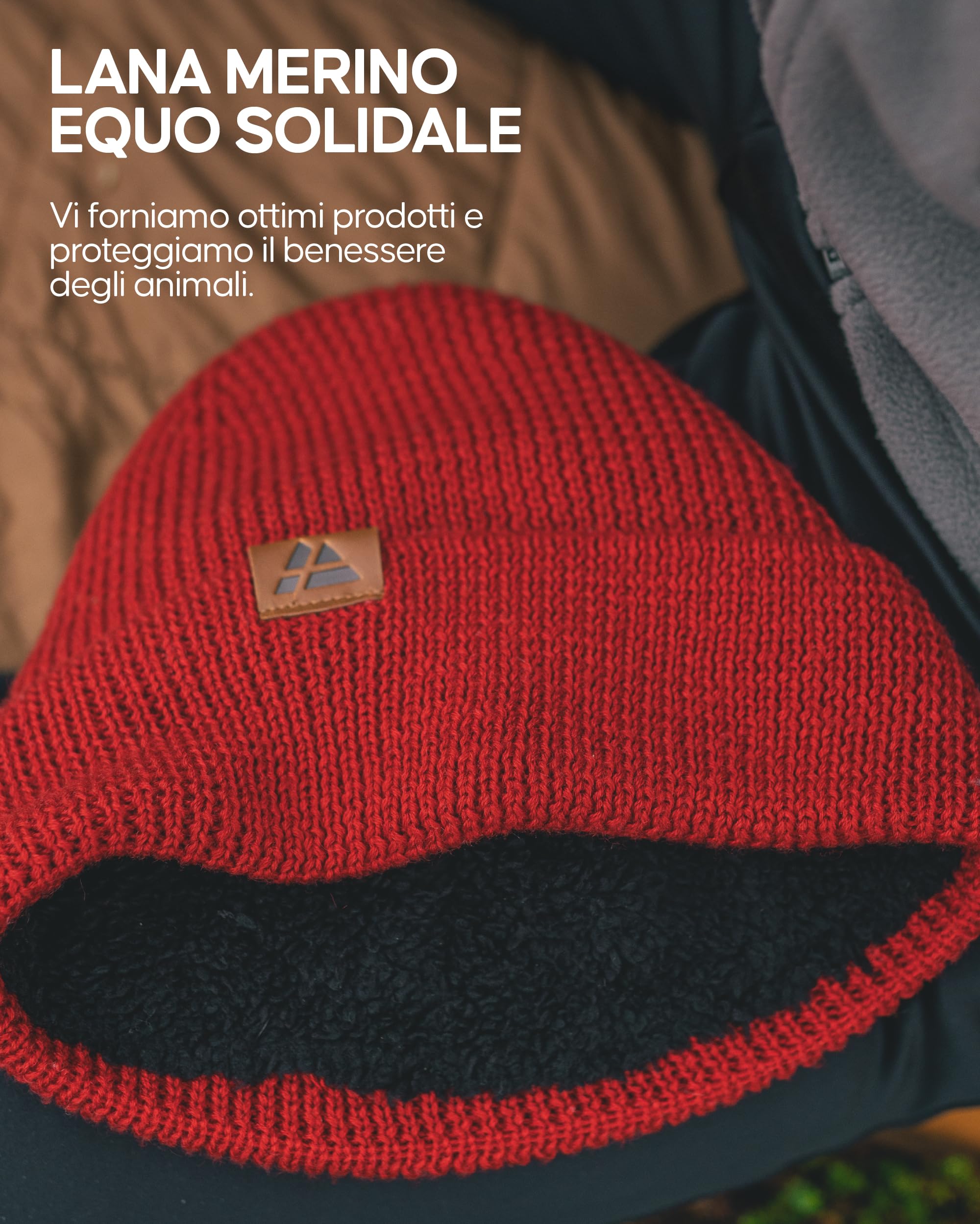 DANISH ENDURANCE Berretto Beanie in Lana Merino con Fodera in Pile, Berretto a Maglia, Berretto Invernale Uomo e Donna