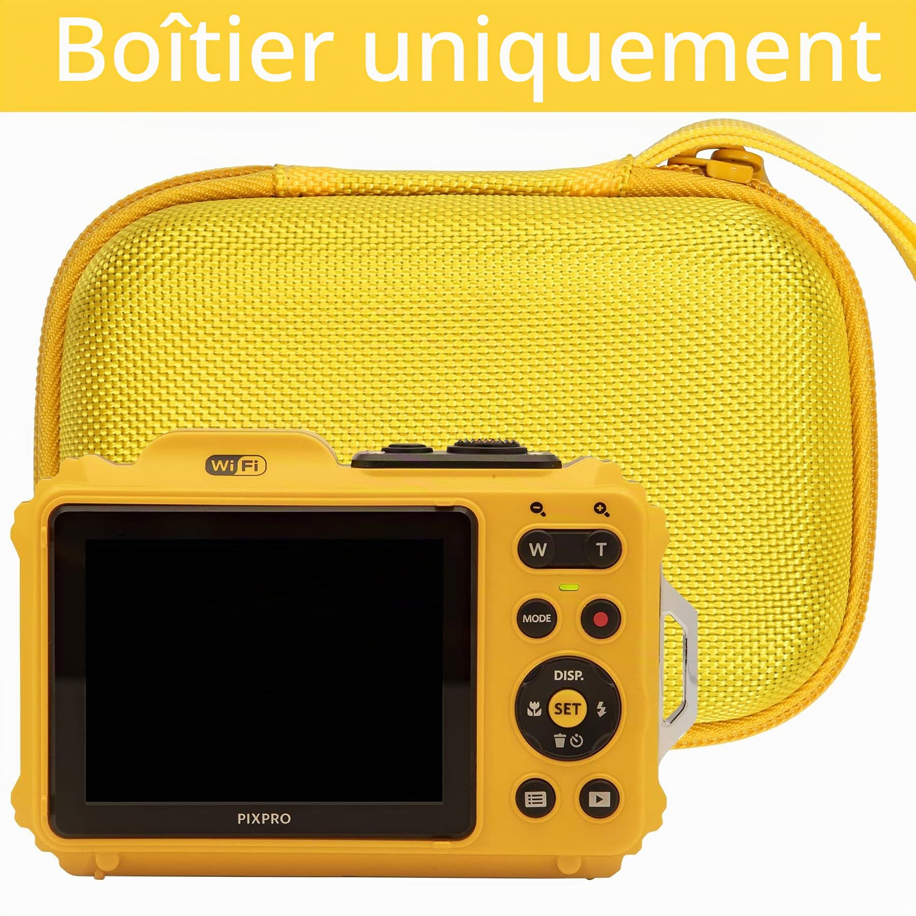 Aenllosi Hard Travel Housse Compatible avec l'appareil Photo Numérique Kodak PIXPRO WPZ2,Housse de Protection pour Kodak Appareil Photo Etanche(Jaune,Housse Uniquement)