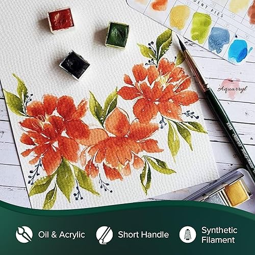 Miniatura 11 de Silver Brush Limited RSS-2560S - Juego variado de pinceles de satén rubí, pinceles para aceite, acrílicos y pinturas de cuerpo pesado, juego de 6