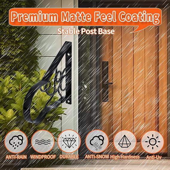 Yahpetes Porch Handrail 1 Step Stair Handrails Wall Mounted Wrought Iron Hand Railing Stair Post Mount Grab Support Bar Hand Rail for Wall Mounted Chains Ornamental Handrail