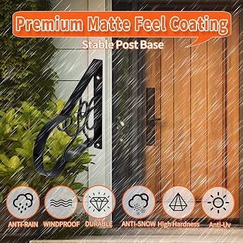 Yahpetes Porch Handrail 1 Step Stair Handrails Wall Mounted Wrought Iron Hand Railing Stair Post Mount Grab Support Bar Hand Rail for Wall Mounted Chains Ornamental Handrail