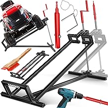 MASKO® XXL Rasentraktorheber 450 kg Hebevorrichtung Hebebühne Aufsitzmäher – Rasentraktor Heber, 45° verstellbar, universal Reinigungshilfe mit Adapter & Zubehör, Schwarz