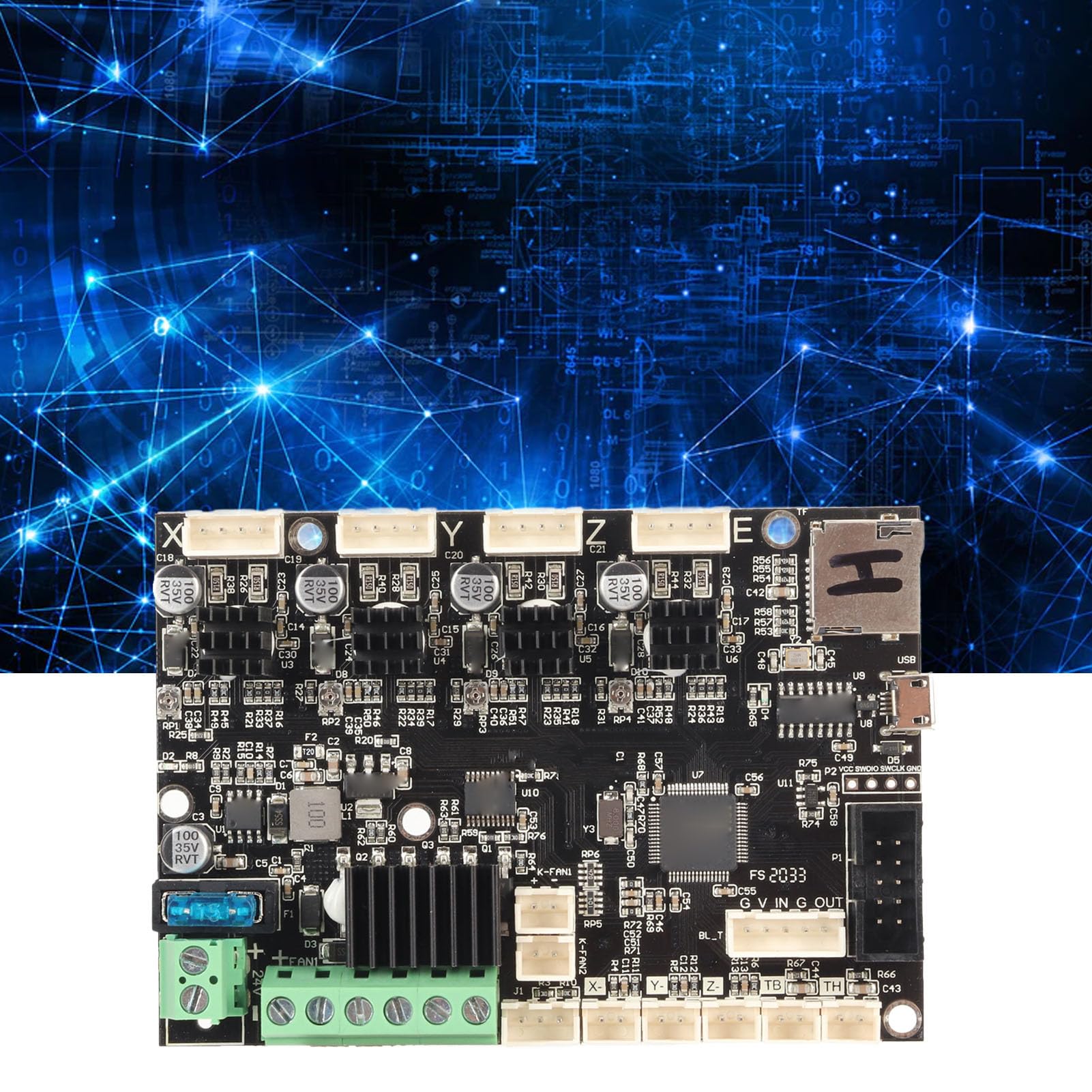 Carte Mère Silencieuse de Mise à Niveau Ender 5 V4.2.7, Contrôleurs de Carte Mère de Remplacement d'imprimante 3D avec Pilote TMC2225 2.0.1 et Chargeur de Démarrage pour Carte