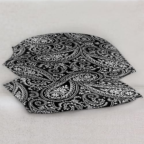 Miniatura 4 de Juego de 2 fundas de almohada de satén retro boho con estampado de cachemira para cabello y piel, juego estándar de 2 fundas de almohada de flores