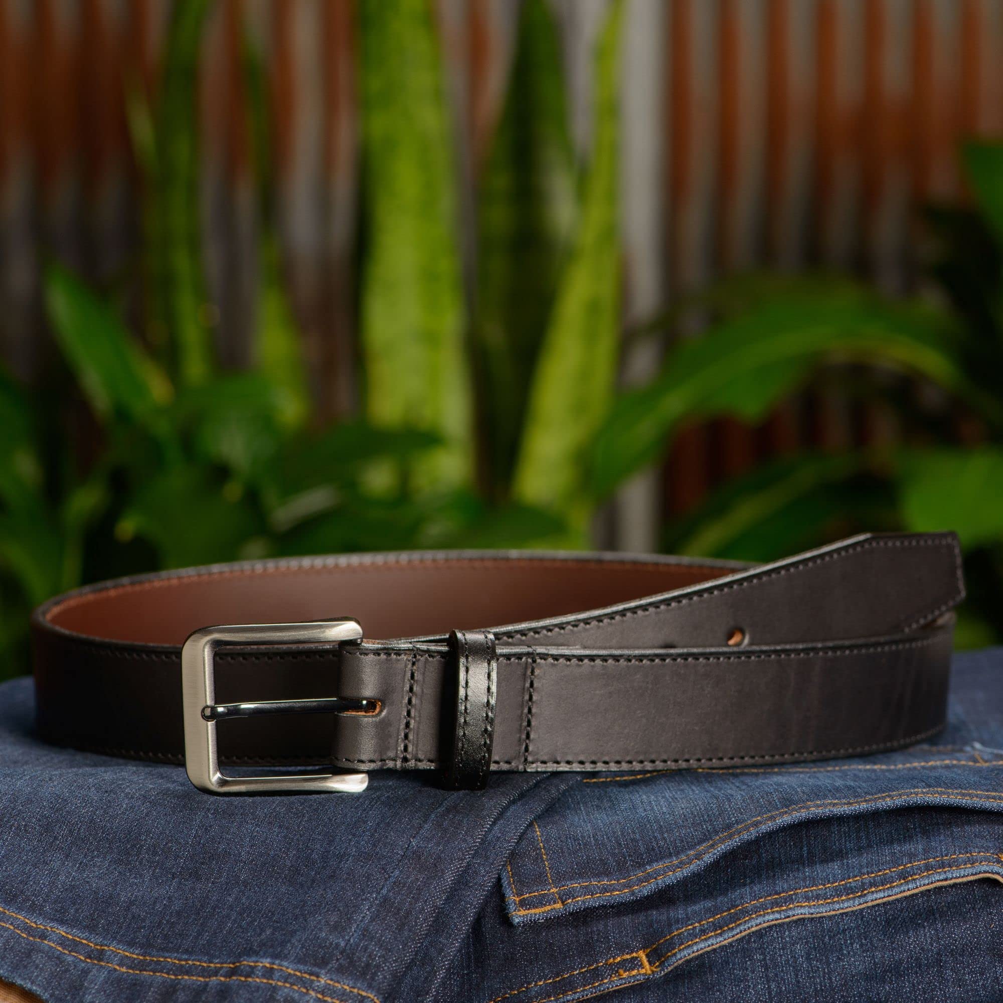 Bullhide Belts Mens Leather Belt for Work, Casual, Dress, 1.50